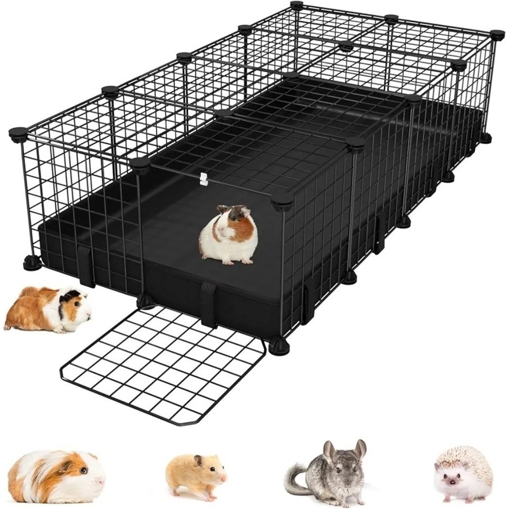 Small Animal Playpen Pet with Waterproof Mat C&C Cage for Guinea Pigs 20 Panels